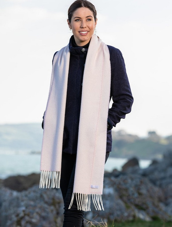 小物 22SS WHITE CASHMERE HERRINGSBONE SCARF 小物 22SS WHITE CASHMERE HERRINGSBONE SCARF Cashmere Scarf - Bone