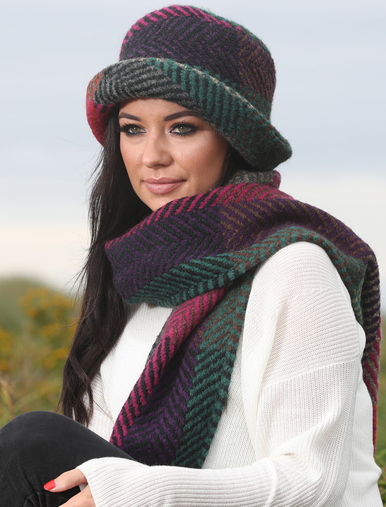 Wool Country Scarf - Multi Mulberry