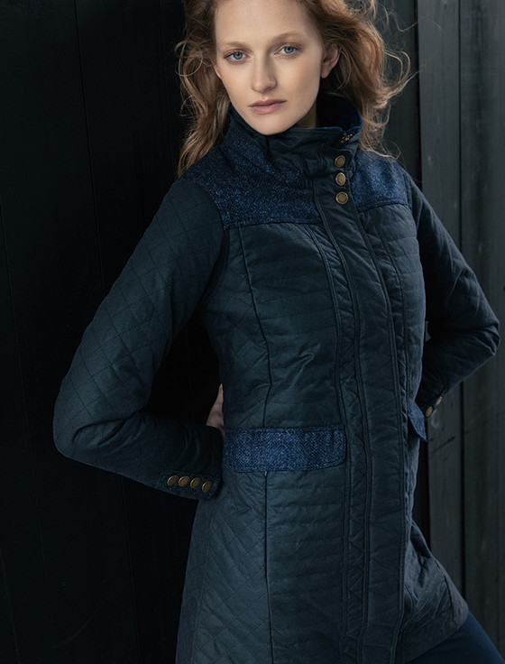Jodie Waxed Coat - Heritage Navy