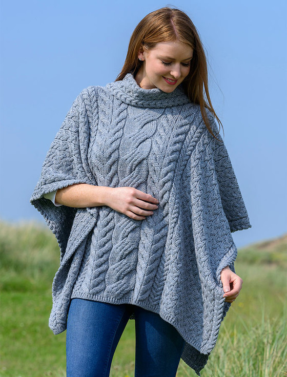 Super Soft Cowl Neck Poncho | Aran Sweater Market