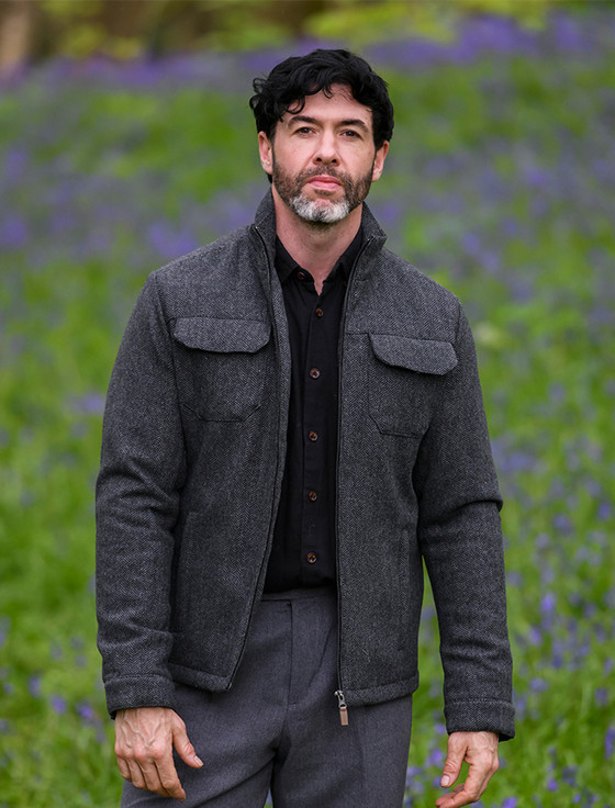Skellig Wool Tweed Walking Jacket - Charcoal