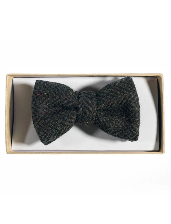 Tweed Bow Tie - Moss Green