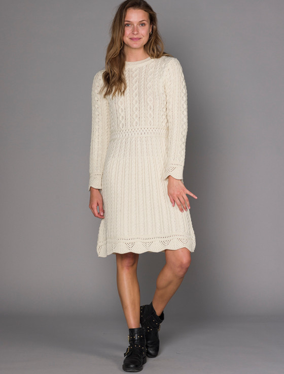 A Line Knitted Aran Dress