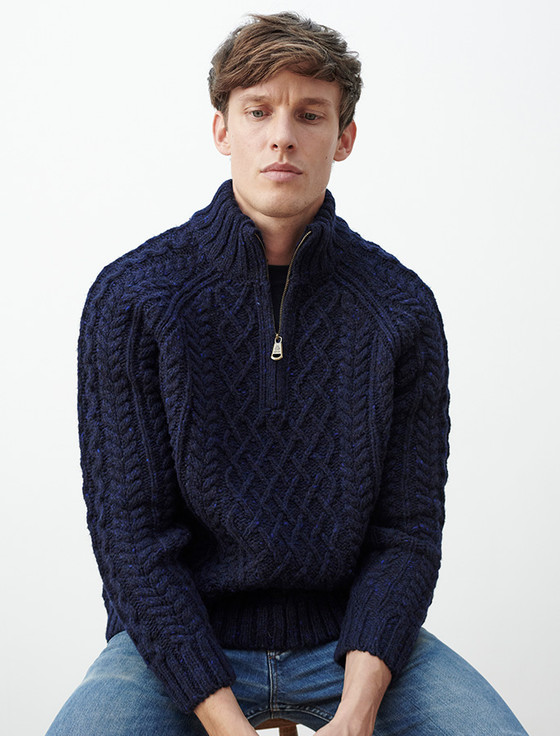 Donegal's Zip Troyer Aran Sweater | Aran Sweater Market