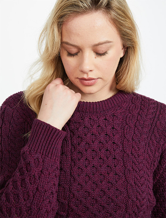 Wool Cashmere Aran Trellis Sweater [Free Express Shipping]
