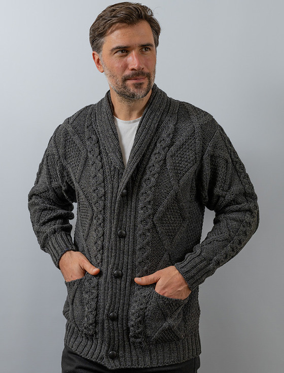Mens Shawl Neck Cardigan Mens Wool Cardigan
