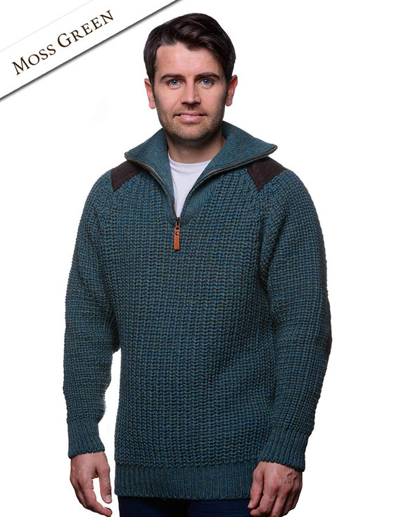 Fisherman's half zip sweater with patches, Fisherman Sweater