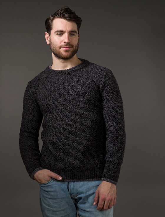 Textured Crew Neck Sweater