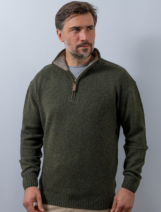 Donegal Blend Zip Neck Sweater | Aran Sweater Market