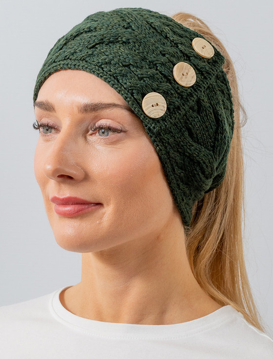 Super Soft Cable Stitch Headband - Seaweed
