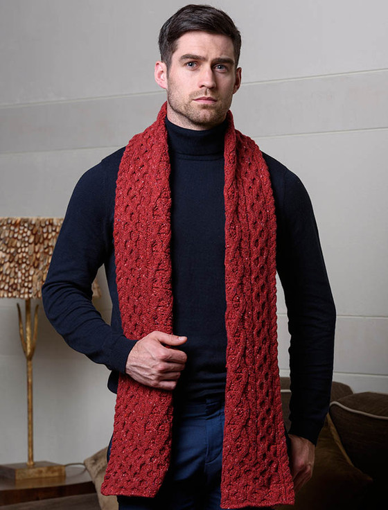 Aran Sweater Market Men's Ribbed Merino Scarf