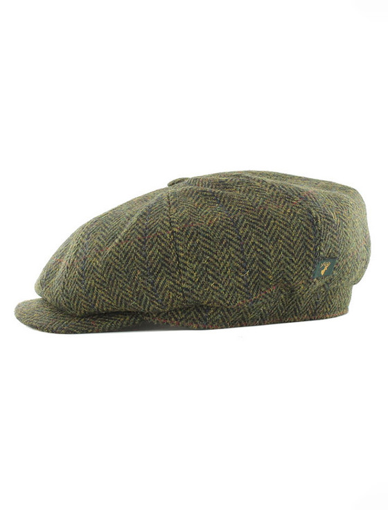 Mucros 8 Panel Driving Cap - Dark Green | Aran Sweater Market