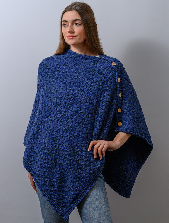 Super Soft Trellis Poncho -  Ink