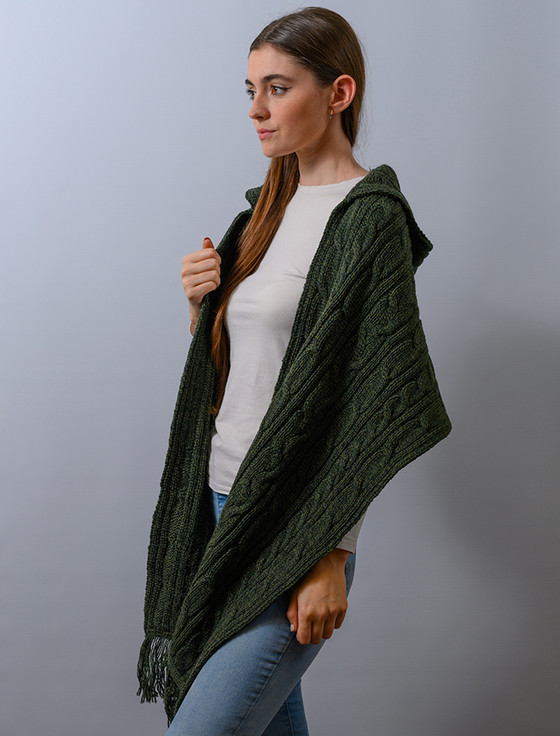 margarines hooded scarf blue フードスカーフ Hooded Scarf Shawl, shawl with hood | Aran Sweater Market