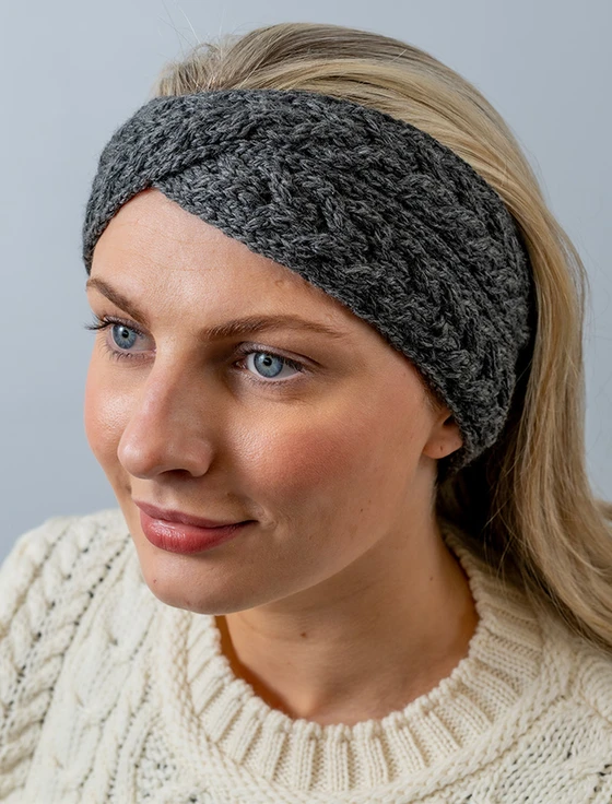Supersoft Merino Crossover Headband - Slate Grey