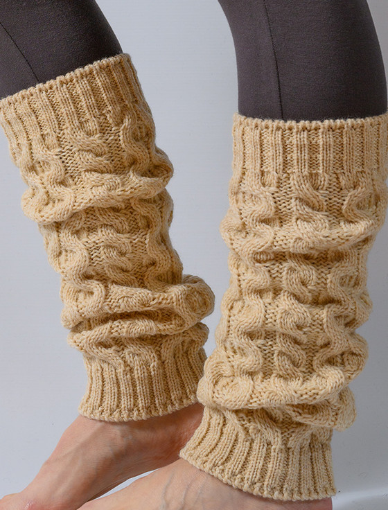 Merino Wool Cable Leg Warmers