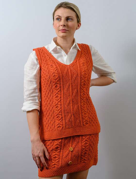 Aran Merino Mini Skirt - Autumn Leaf