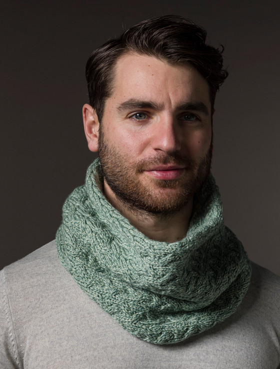 Super Soft Aran Infinity Scarf - Seafoam Green