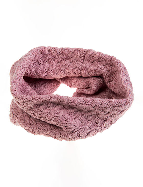 Super Soft Aran Infinity Scarf - Winter Rose