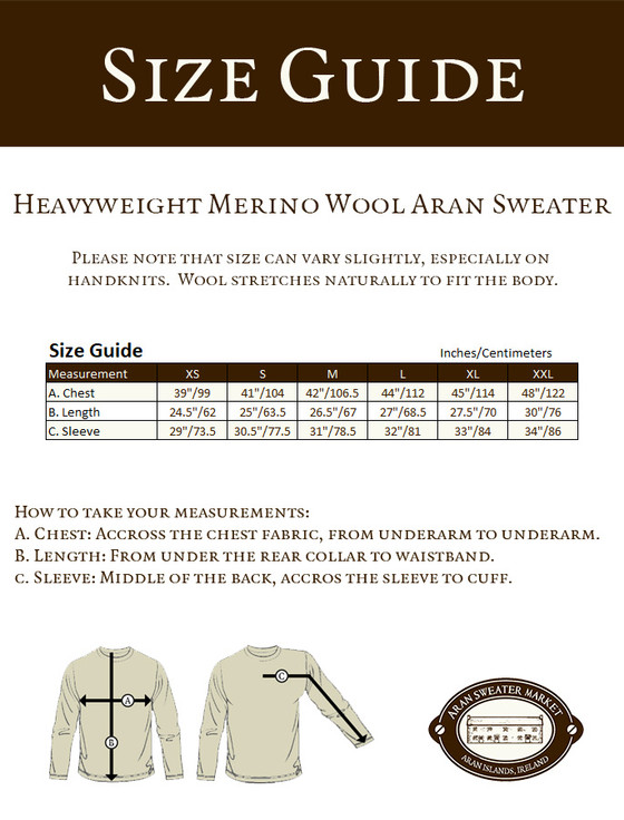 Heavyweight Merino Wool Aran Sweater 