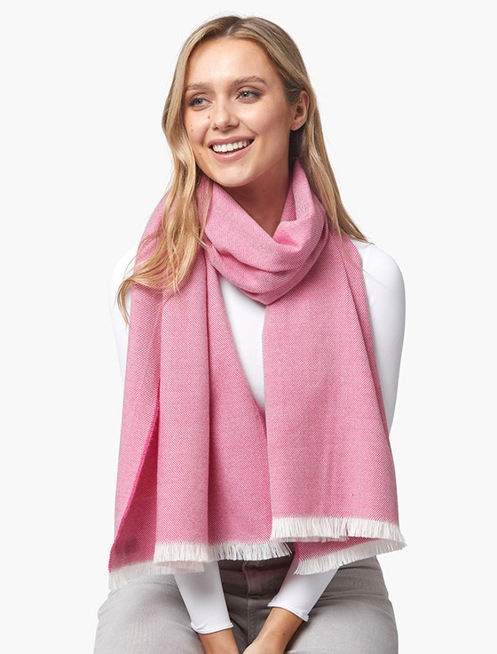 Giant Merino Wool Scarf - Pink Twill