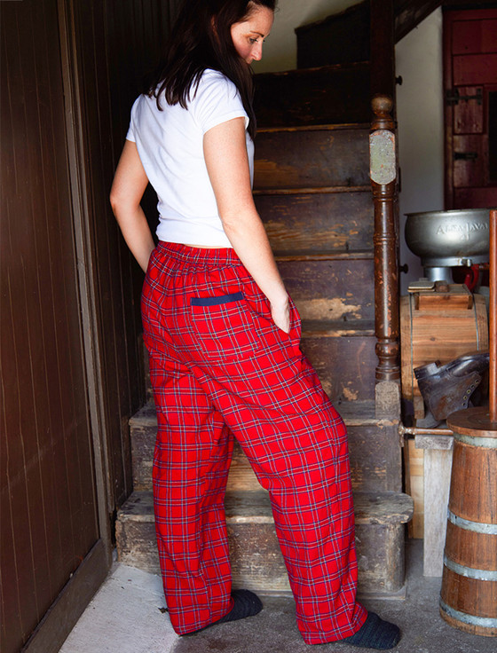 Ladies Irish Flannel Lounge Pants - Red Tartan