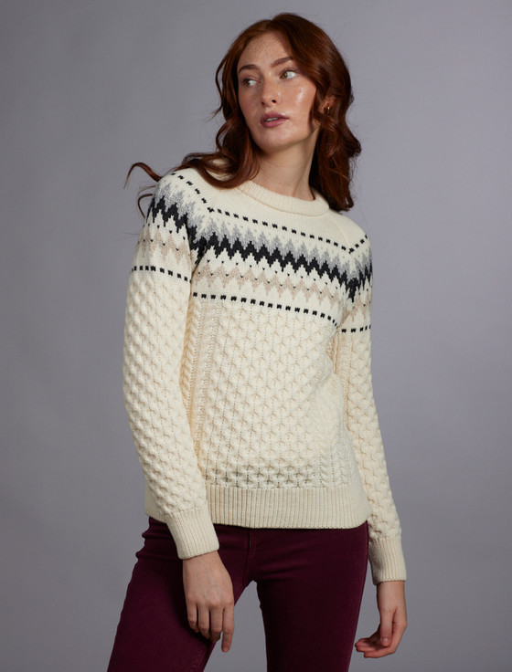 Ladies Aran Raglan Sweater