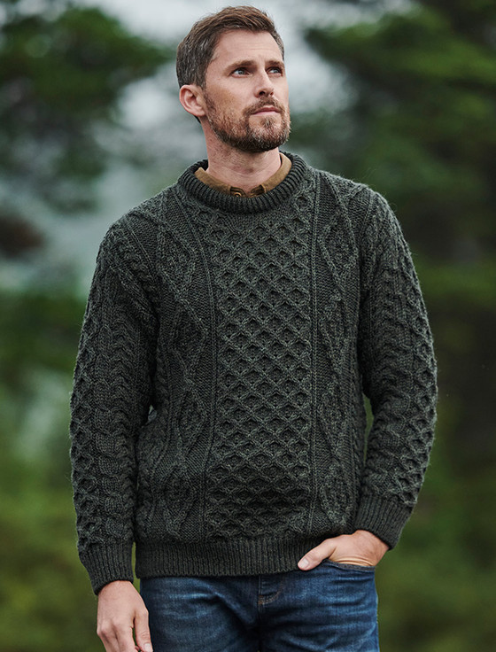 Men's Aran Zip Cable Knit Cardigan | Skiddaw | Aran Sweater Market