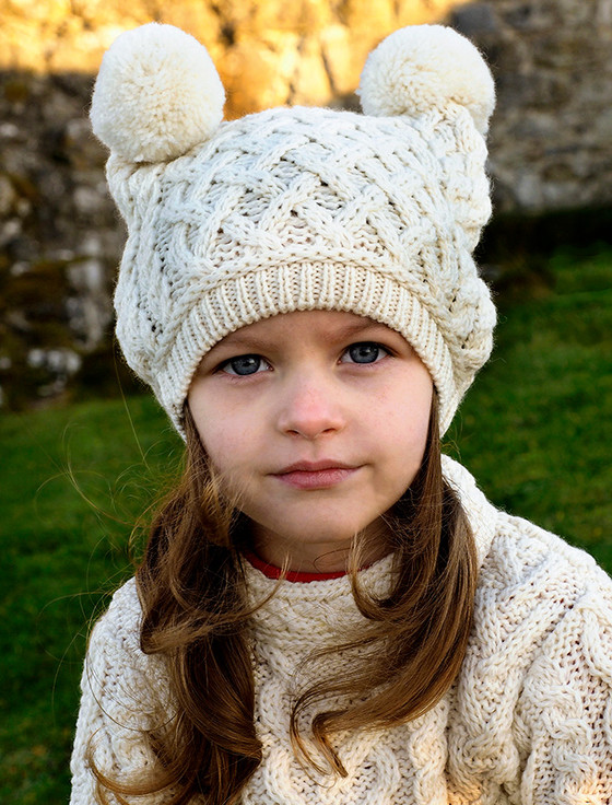 Small Sheep In Aran Sweater & Bobble Hat