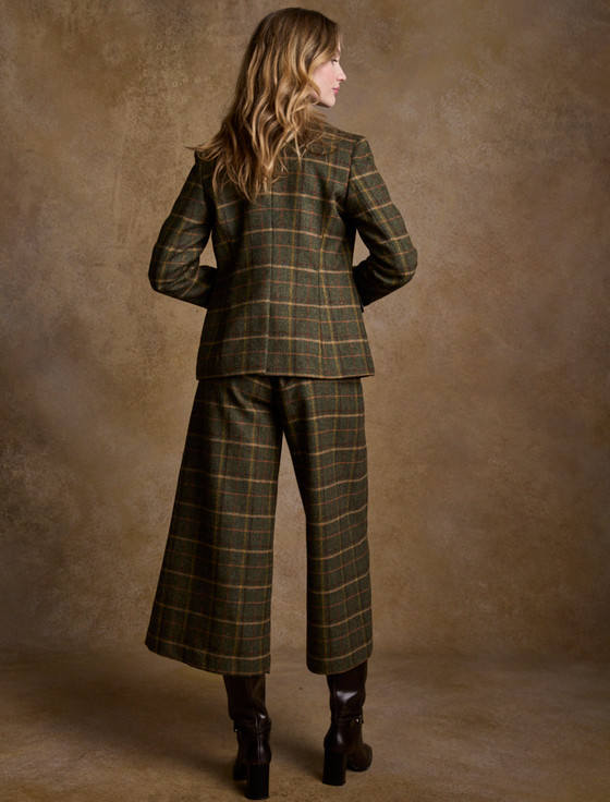 Enya Tweed Culottes - Green Country Check | Aran Sweater Market