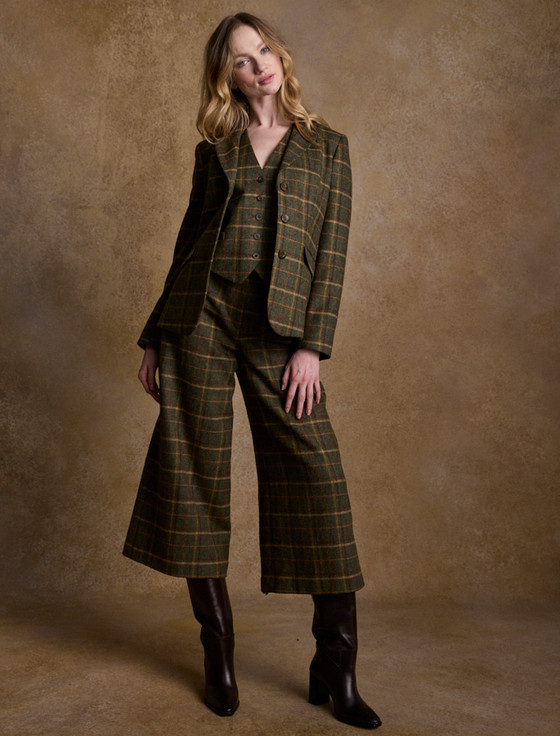 パンツ sheller big check tweed culottes Enya Tweed Culottes - Earth Check | Jack Murphy