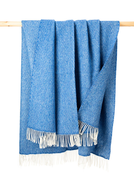Merino Wool Cashmere Throw - Sea Blue