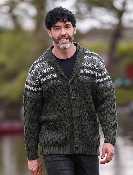 Men's Full Zip Cardigan with Pockets | Irish Cardigans