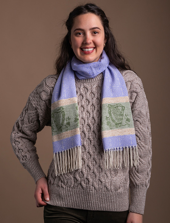 Celtic Border Pattern Scarf - Lilac