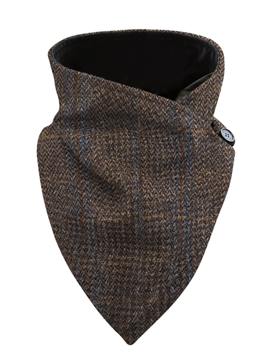 Luxurious Wool Tweed Snood - Brown Hunting Check
