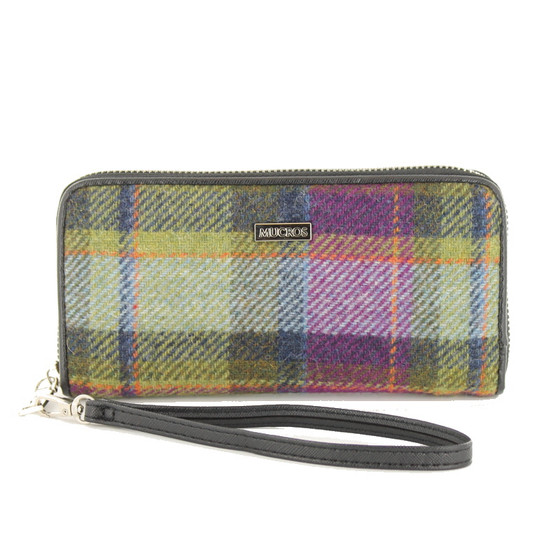 Mucros Tweed Card Holder - Green Purple Blue