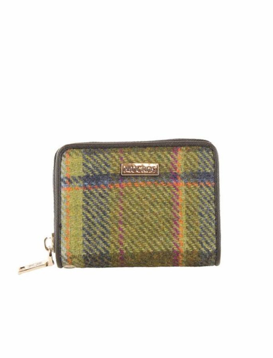 Mucros Tweed Card Holder - Green Purple Blue