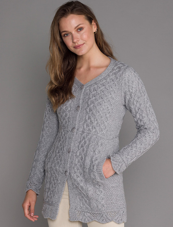 Aran A-Line Lace Cardigan | Aran Sweater Market