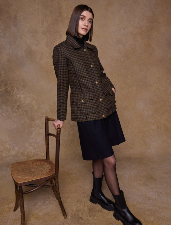 Aine Tweed Coat - Earth Check