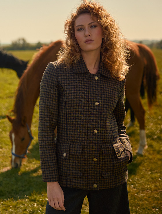 Aine Tweed Coat - Earth Check