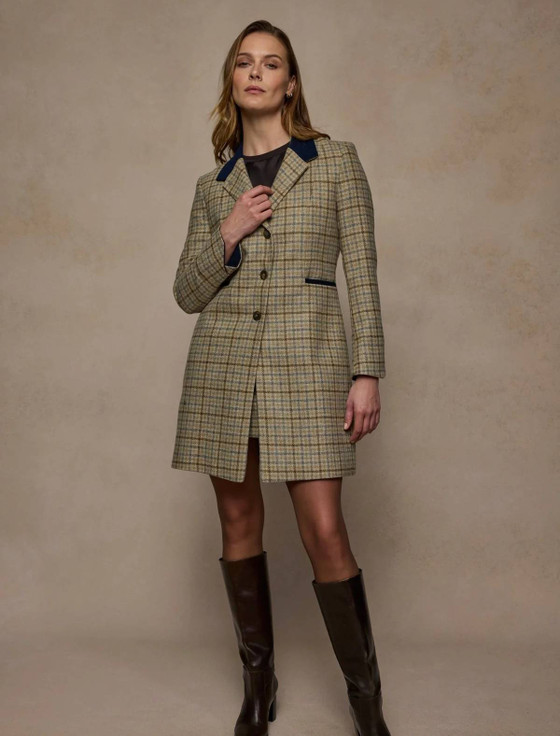 Isabella Tweed Coat - Caramel Check