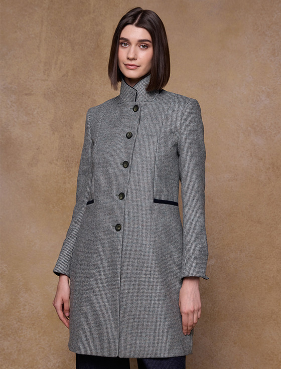 Isabella Tweed Coat - Jade Weave