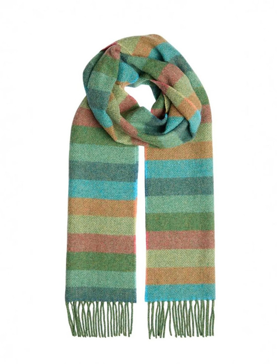 Lambswool Scarf - Leaf Multi-Stripe
