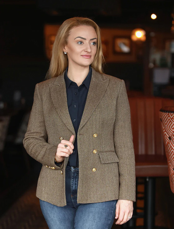 The Donegal Blazer - Biscotti Herringbone