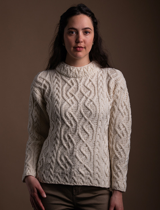 St.Bridget's Weave Sweater -  Natural White