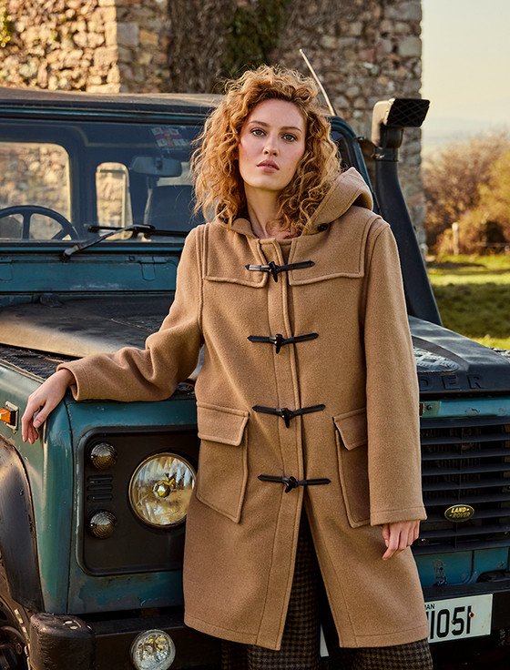 Ladies Alex Wool Duffel Coat - Carmel