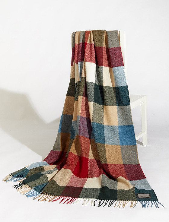 Lambswool Throw - Multi Color Check