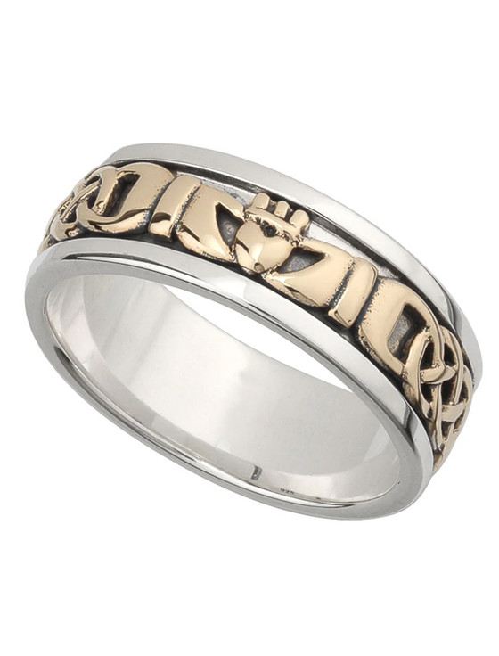 Gold & Silver Gents Claddagh Band
