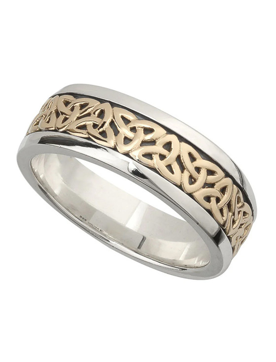 Gents Silver & Gold Trinity Knot Ring
