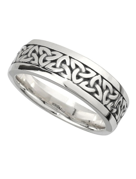 Silver Gents Trinity Oxidised Knot Ring